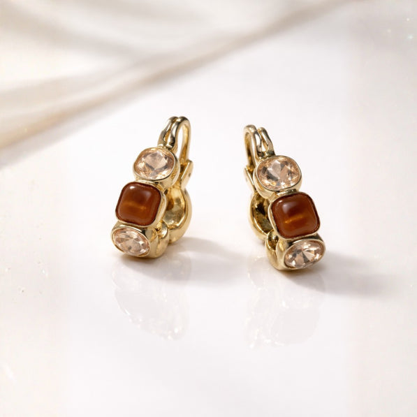 Vintage Gem Hoop Earrings