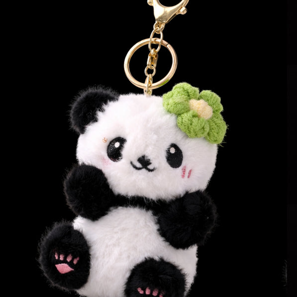 Panda Flower Clip Plush