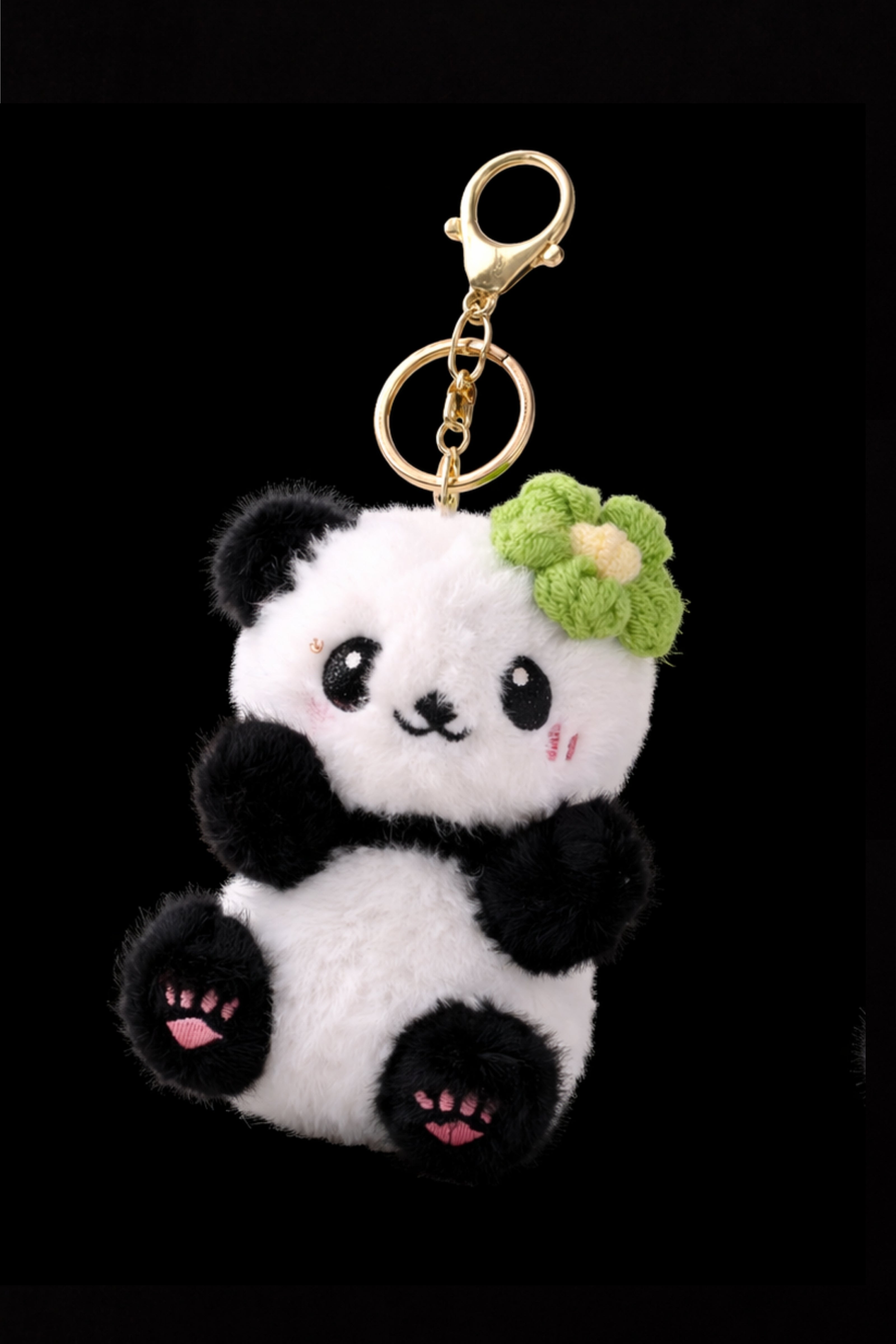 Panda Flower Clip Plush