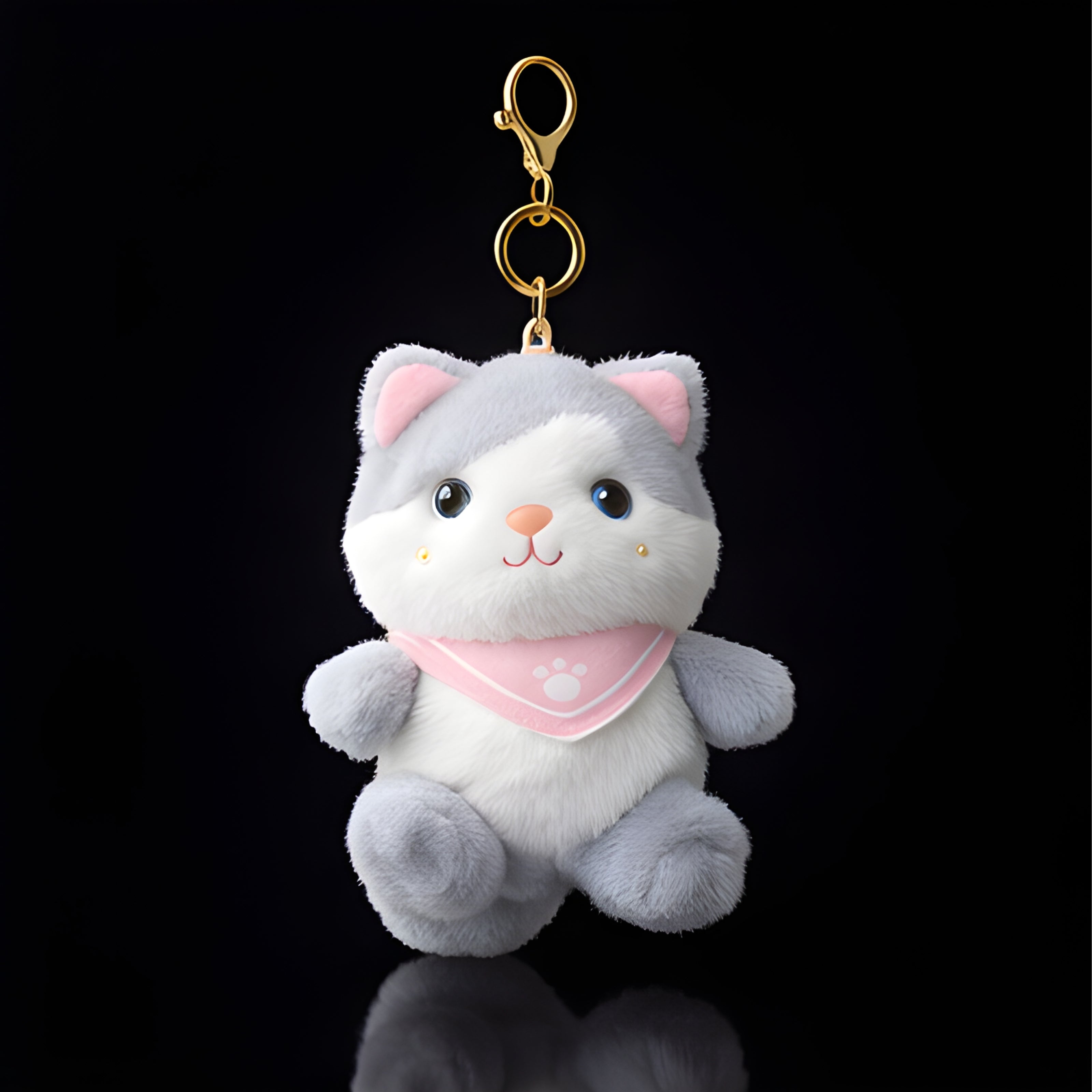 Grey Bandana Cat Plush