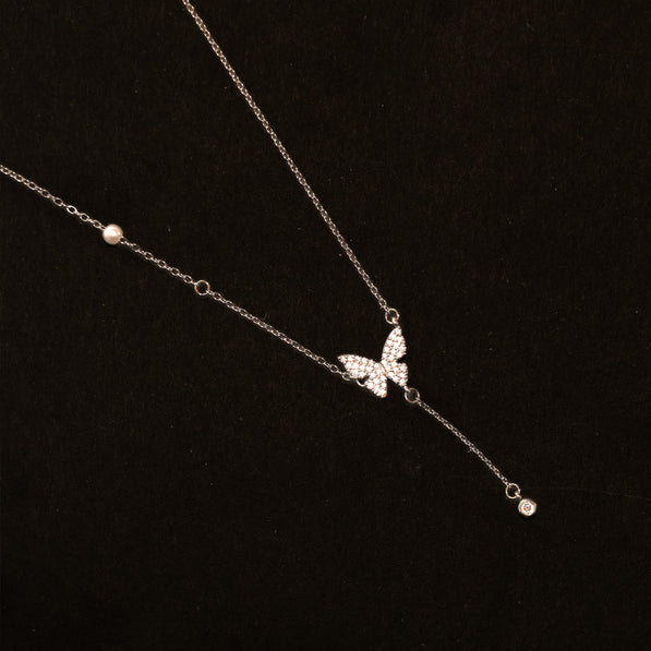 Papillon Argent Silver Butterfly Necklace Chain