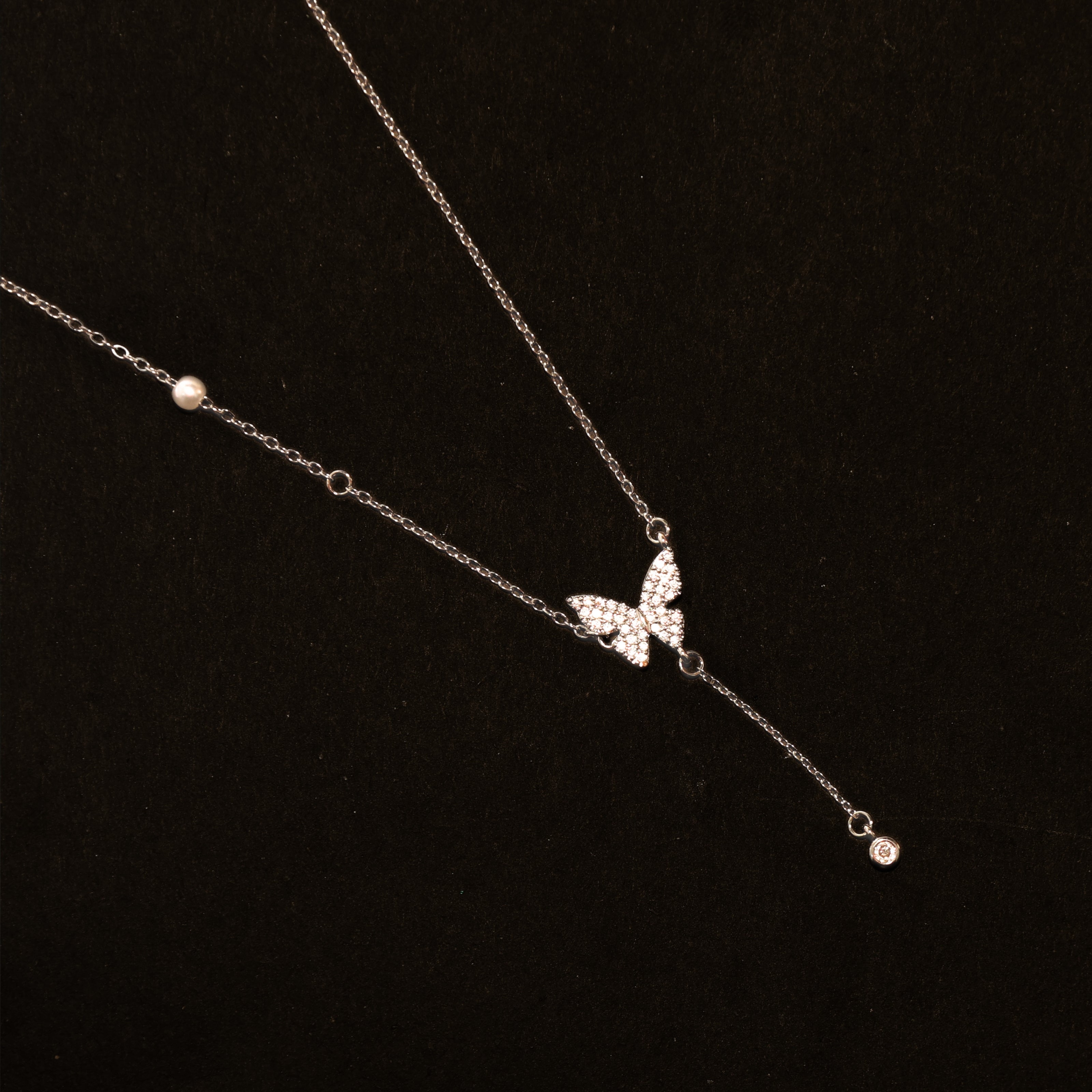 Papillon Argent Silver Butterfly Necklace Chain