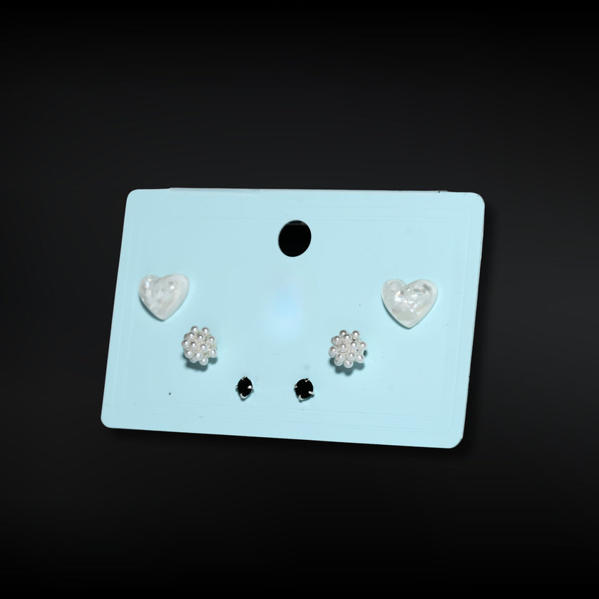 Heart Pearl Grace Stud Set