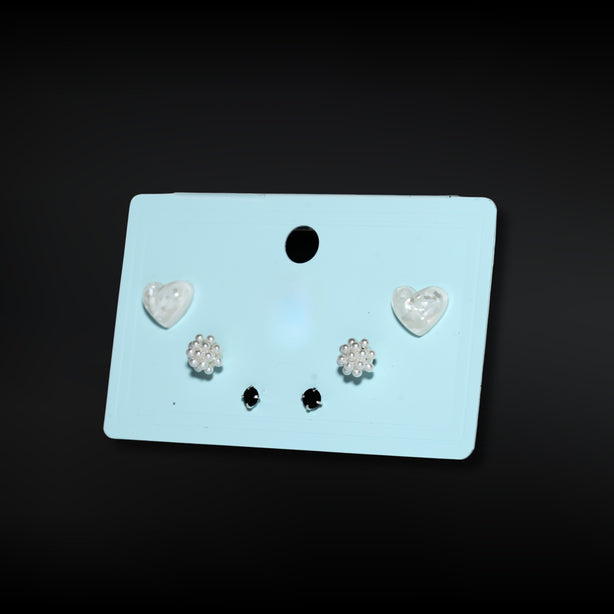 Heart Pearl Grace Stud Set