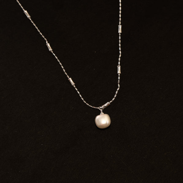 Silver Pearl Drop Earrings