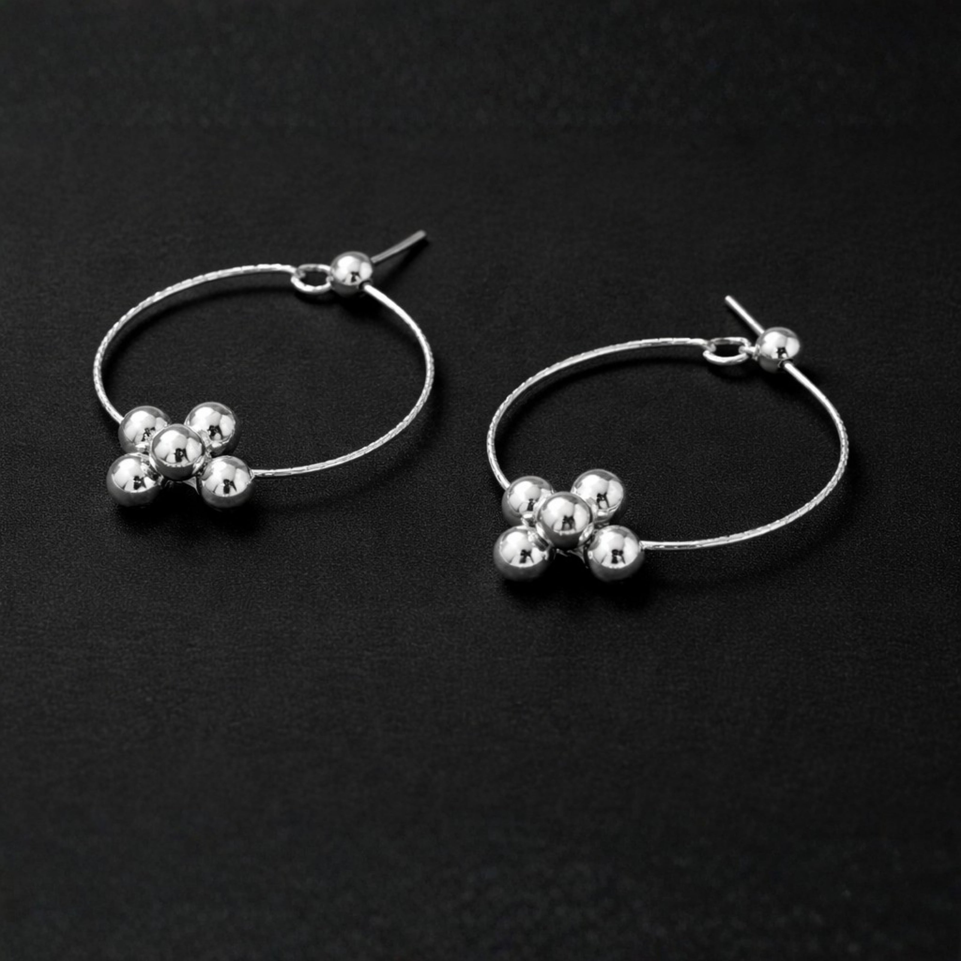 Cloud Cluster Hoop Earrings