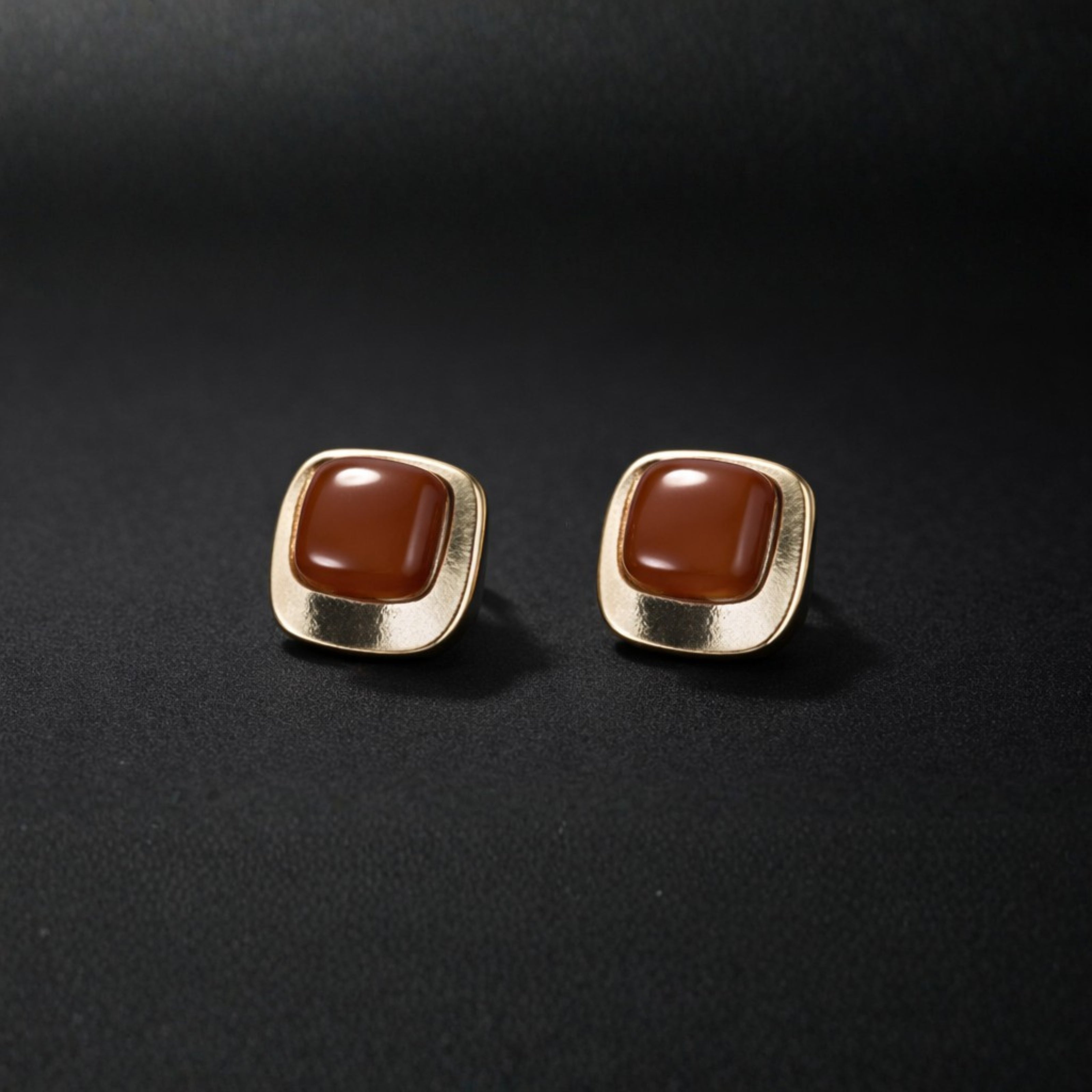 Bronze Block Earrings