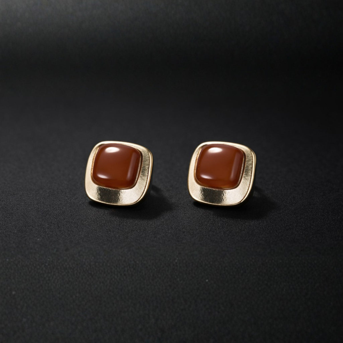 Bronze Block Earrings