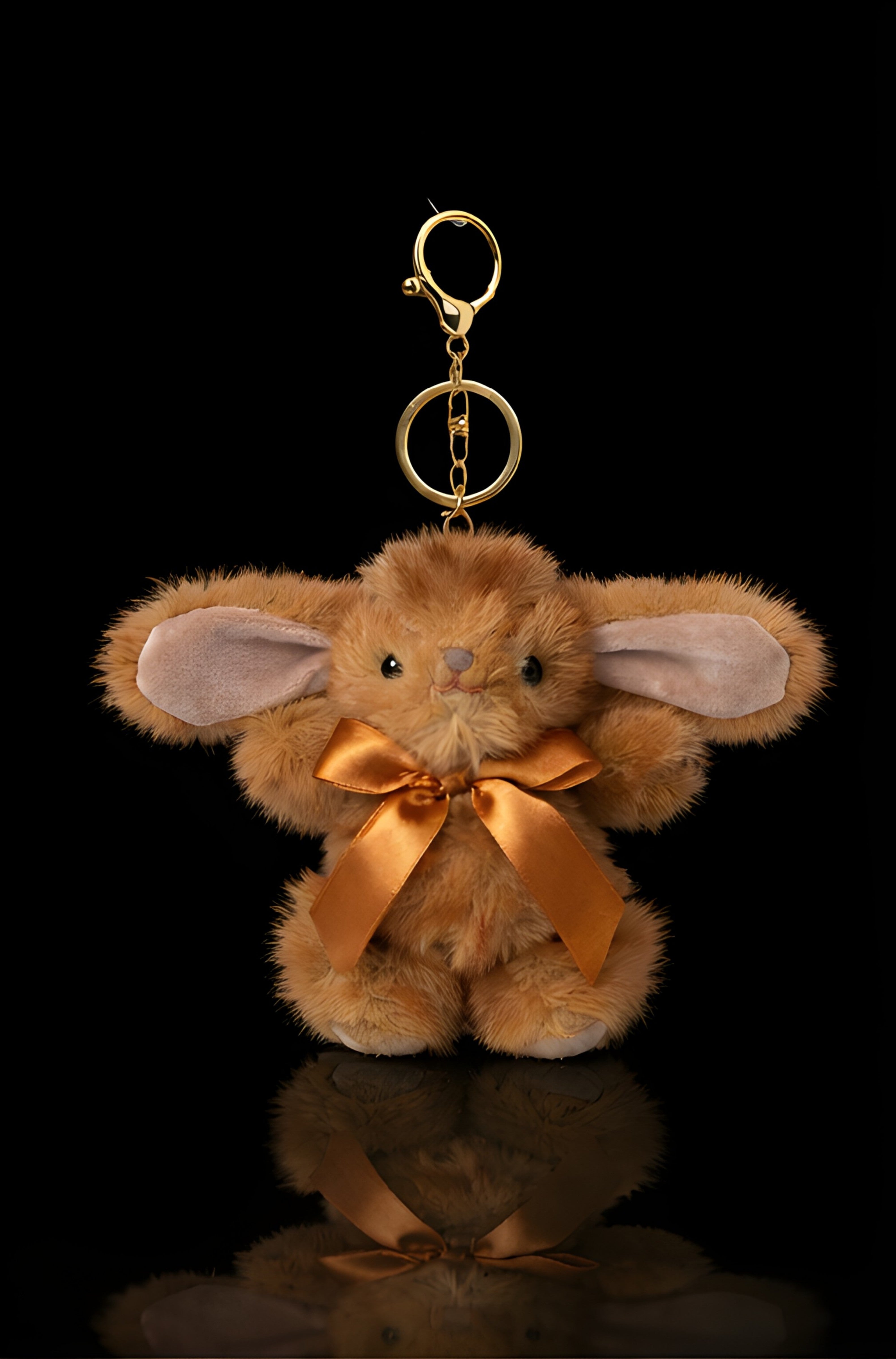 Fluffy Cocoa Brown Bunny Charm