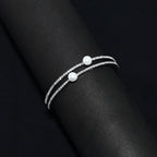 Silver Pearl Bangle
