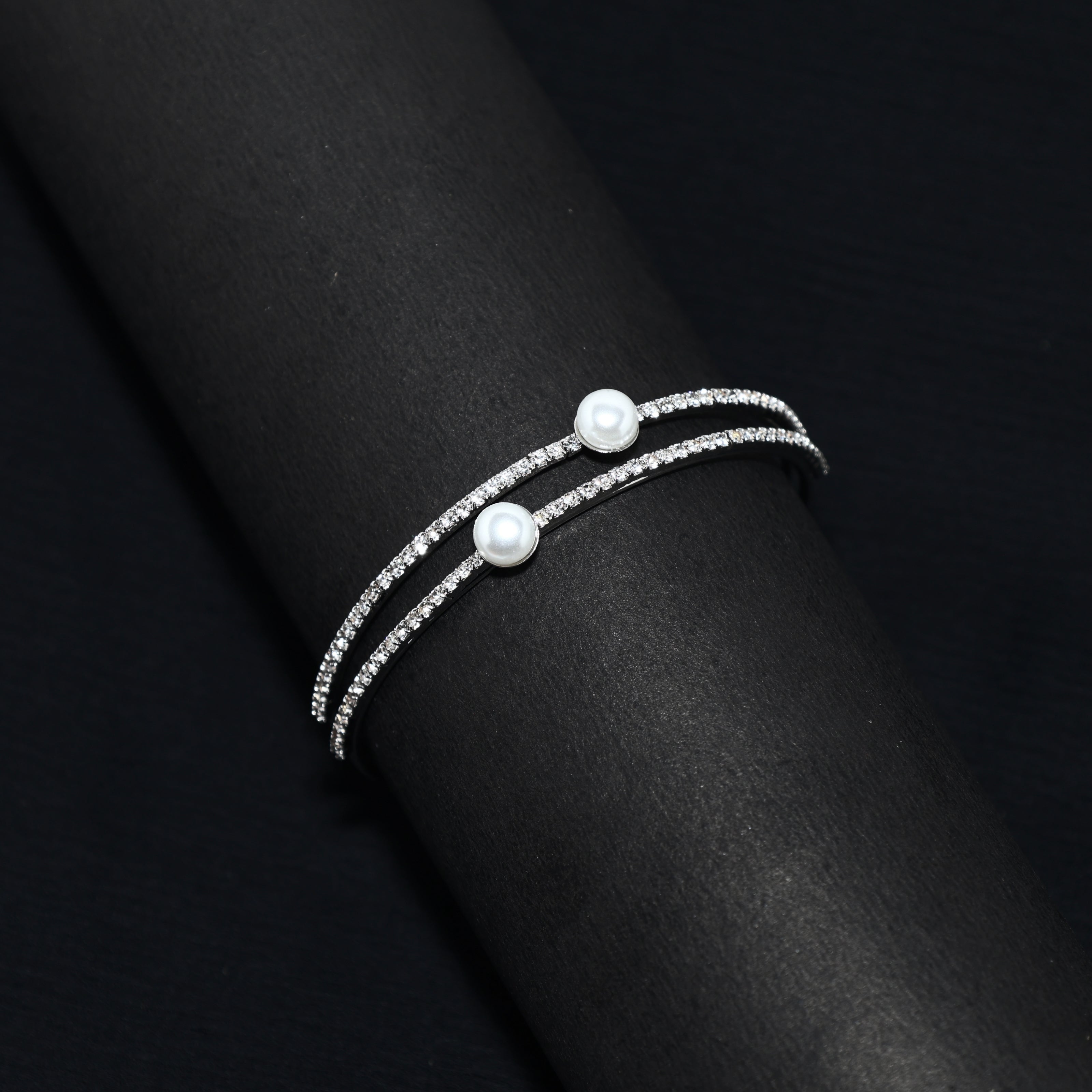 Silver Pearl Bangle