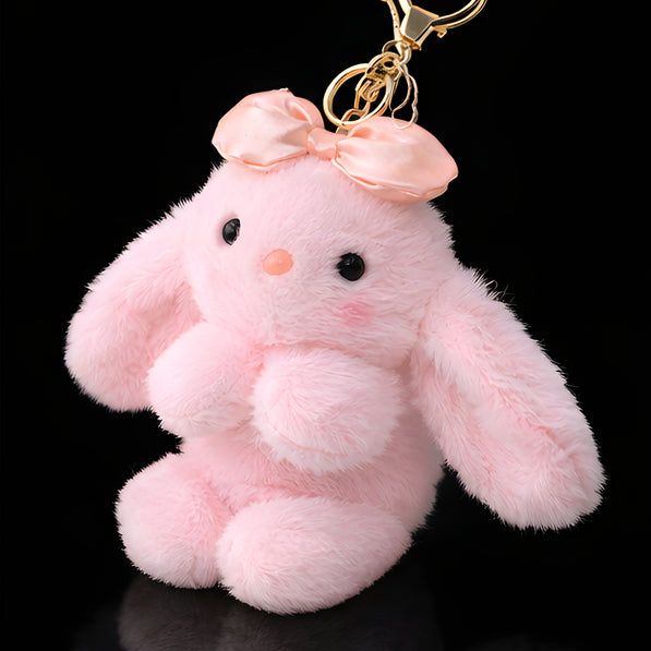 Blush Pink Bow Bunny Plush