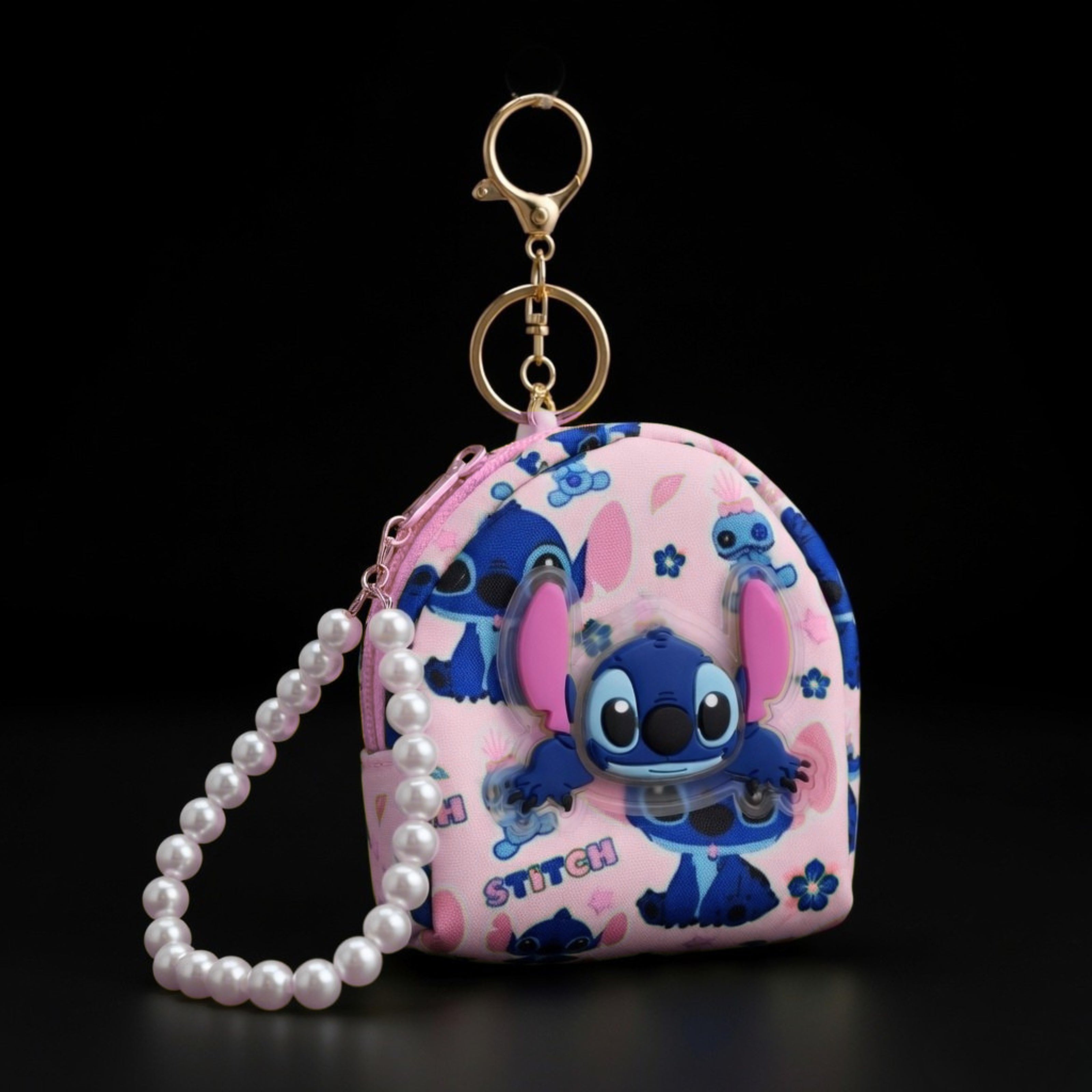 Pink Stitch Mini Bag Charm