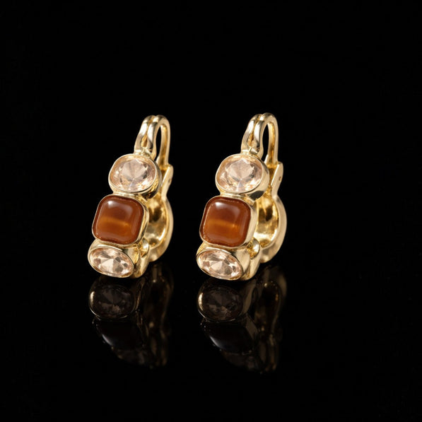 Vintage Gem Hoop Earrings