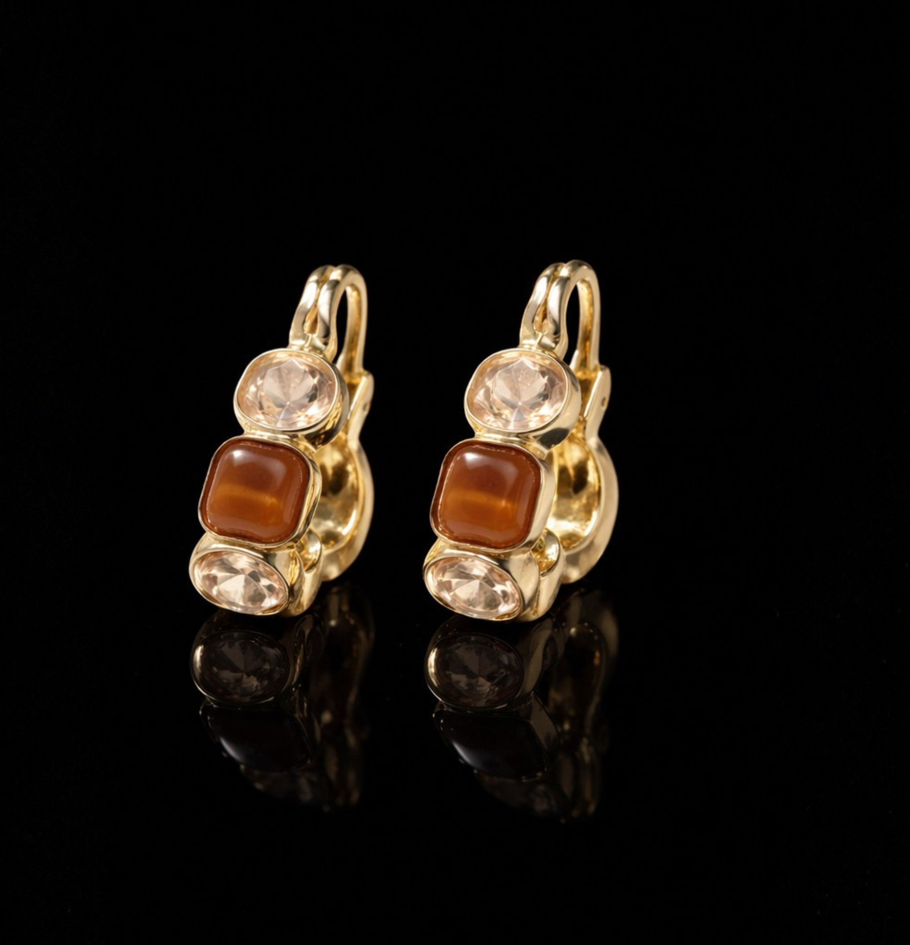 Vintage Gem Hoop Earrings