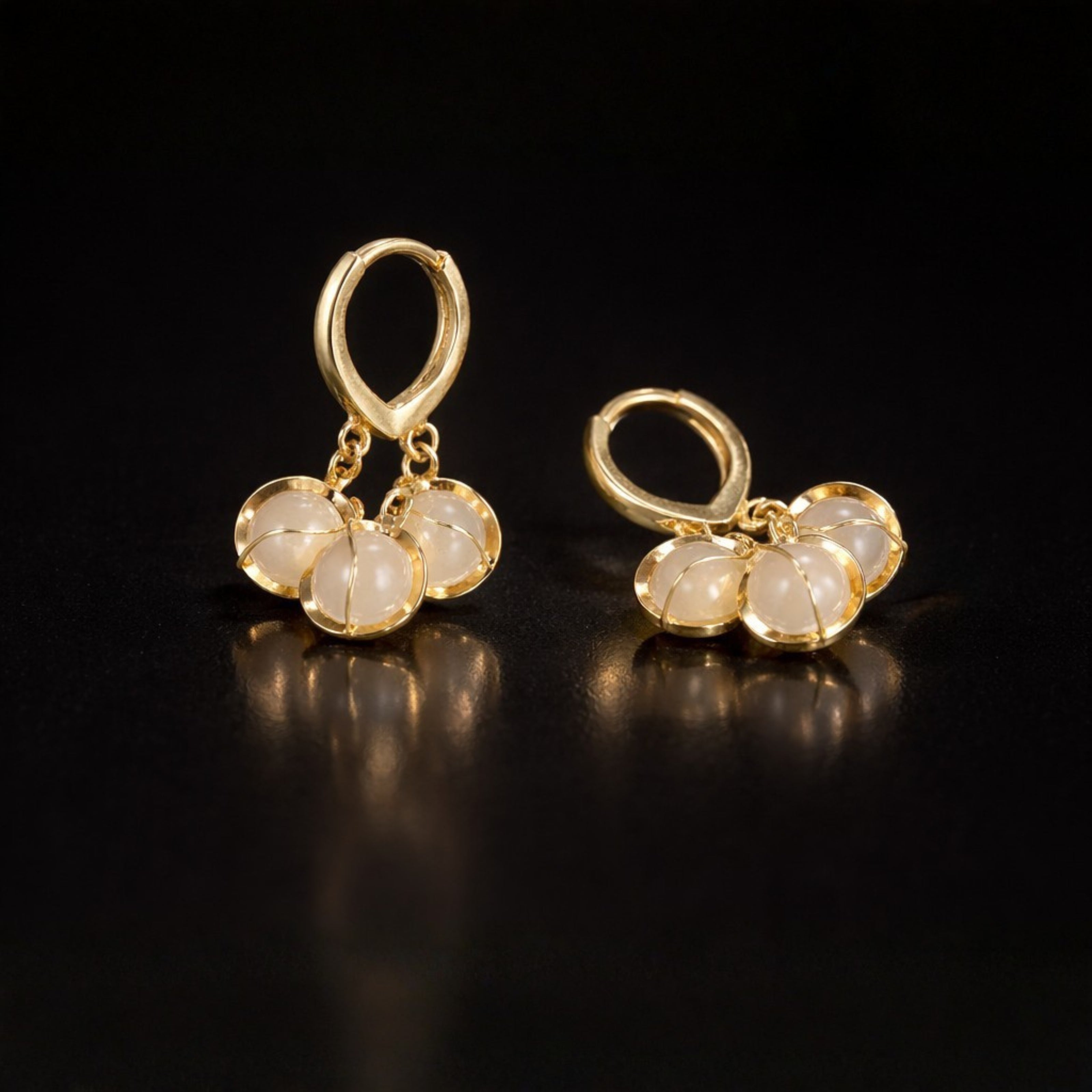 Pearl Drop Huggie Earrings