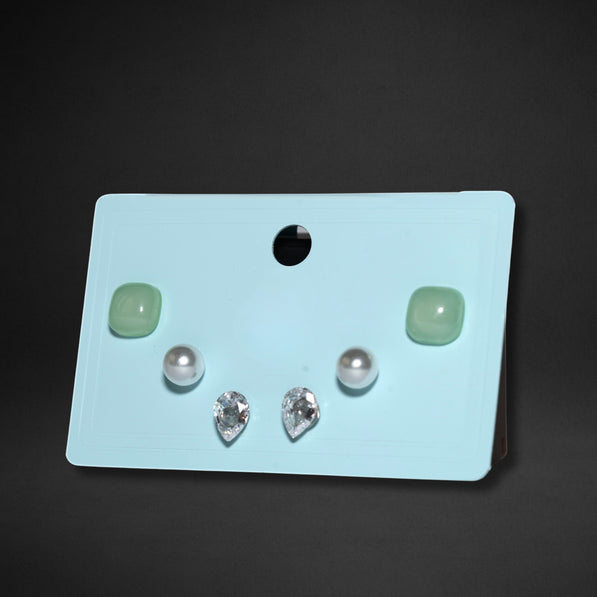 Duo Rouge Heart Stud Set