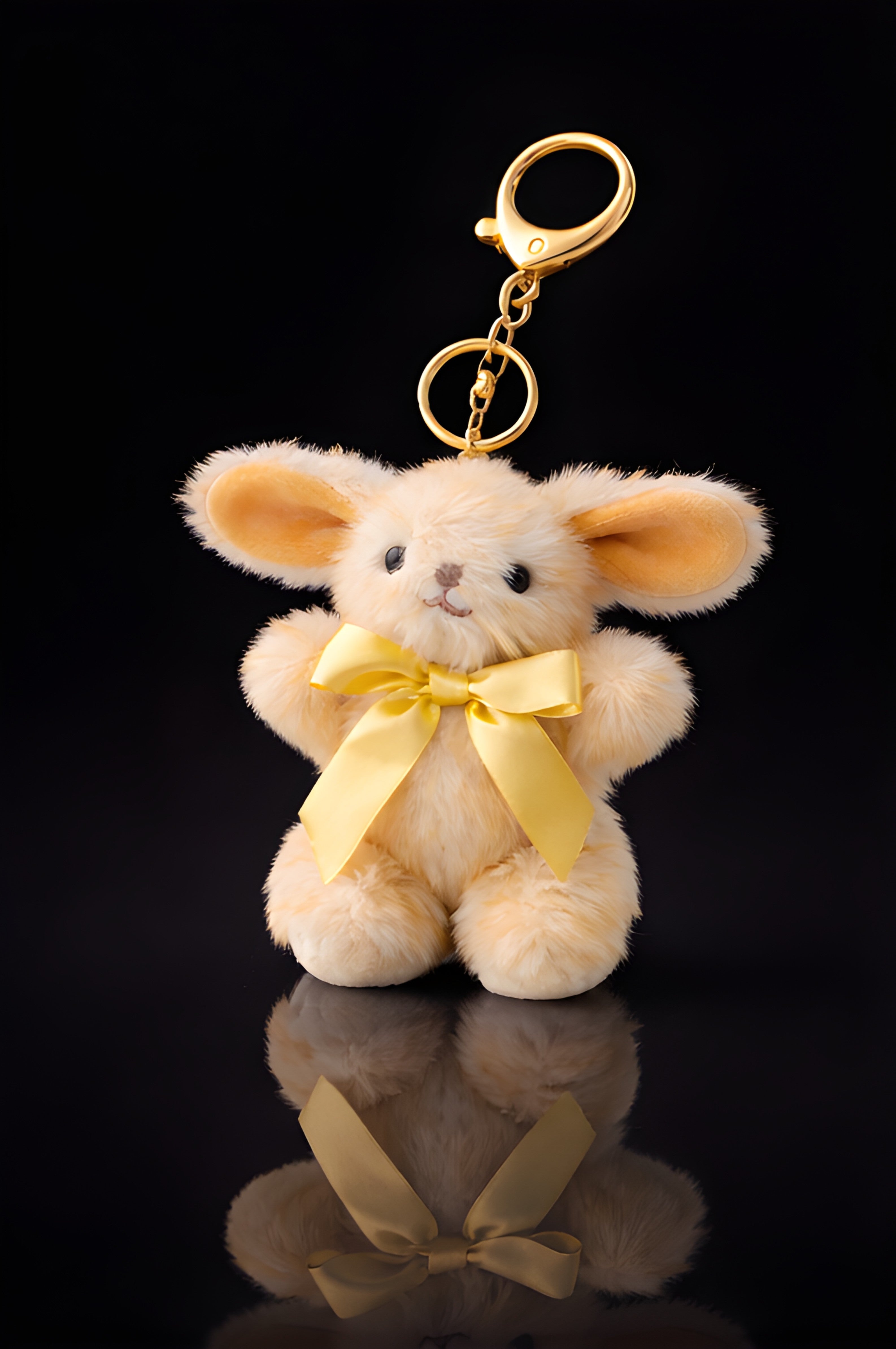 Fluffy Peach Bunny Charm