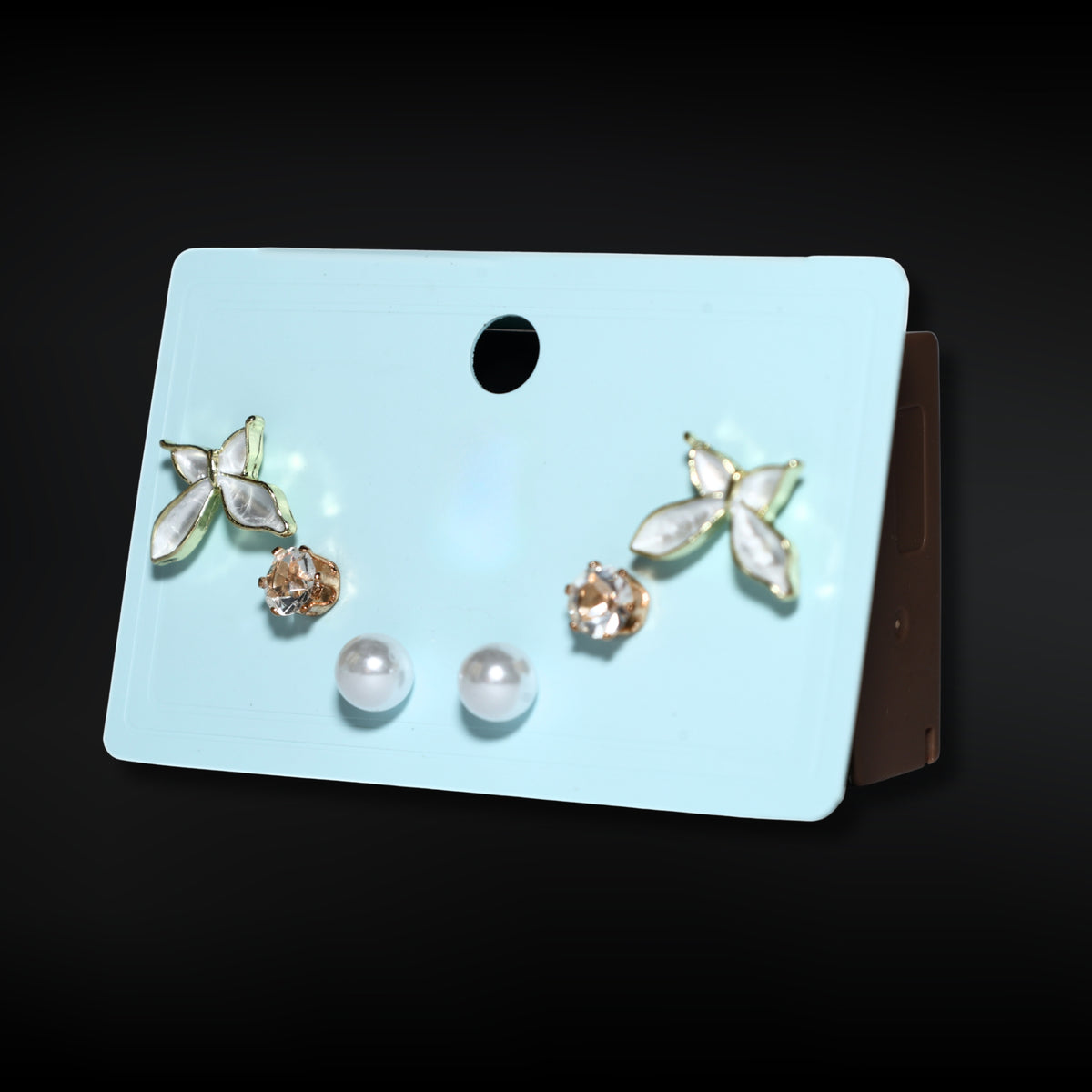 Pearl Butterfly Stud Set