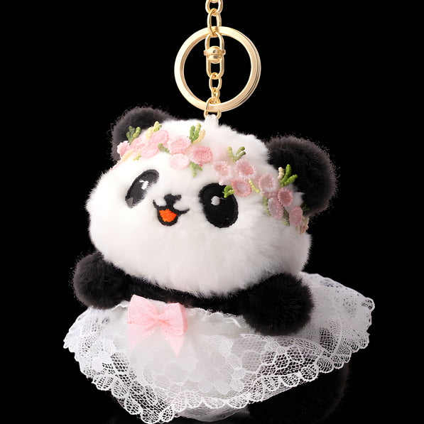 Floral Crown Panda Plush