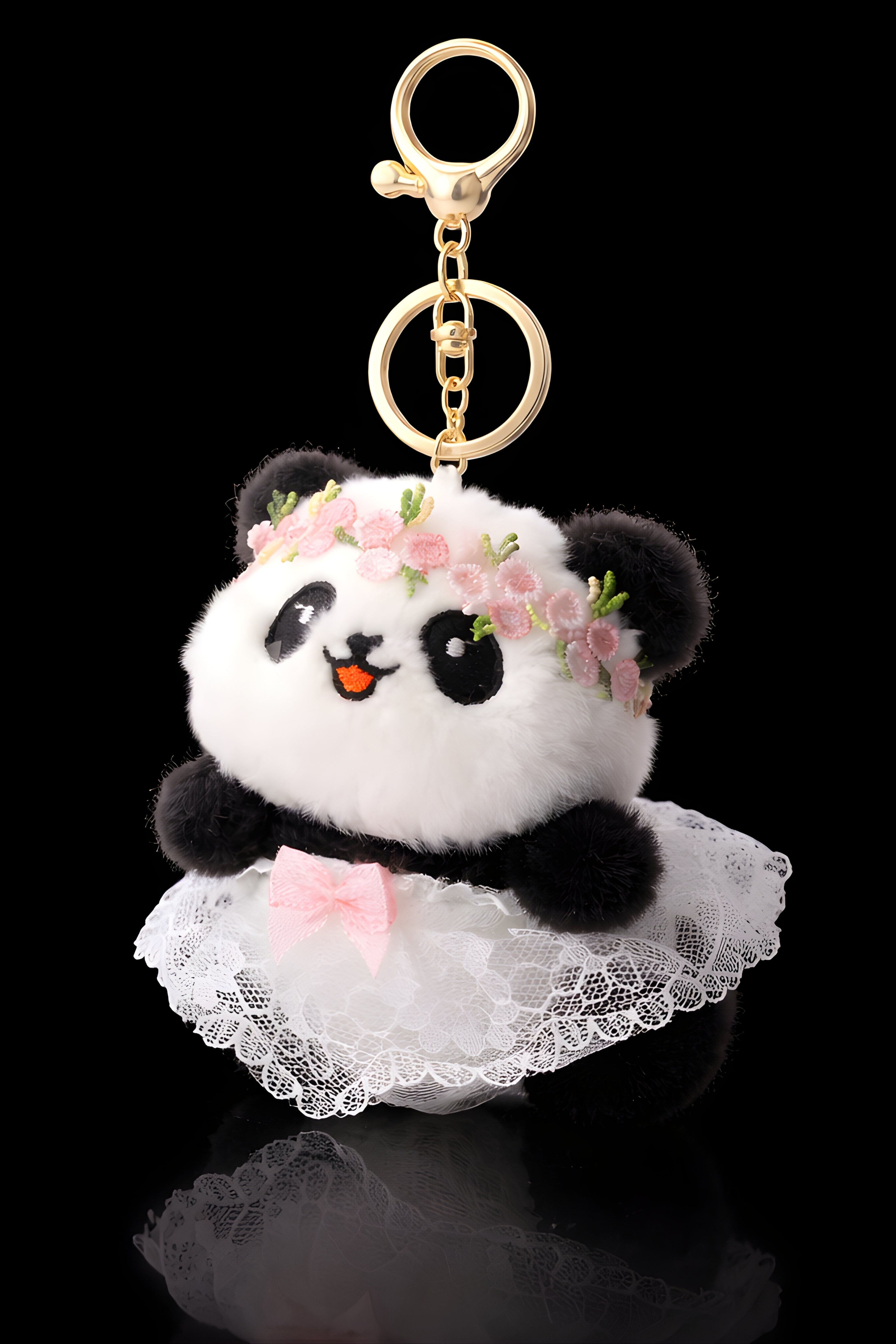 Floral Crown Panda Plush