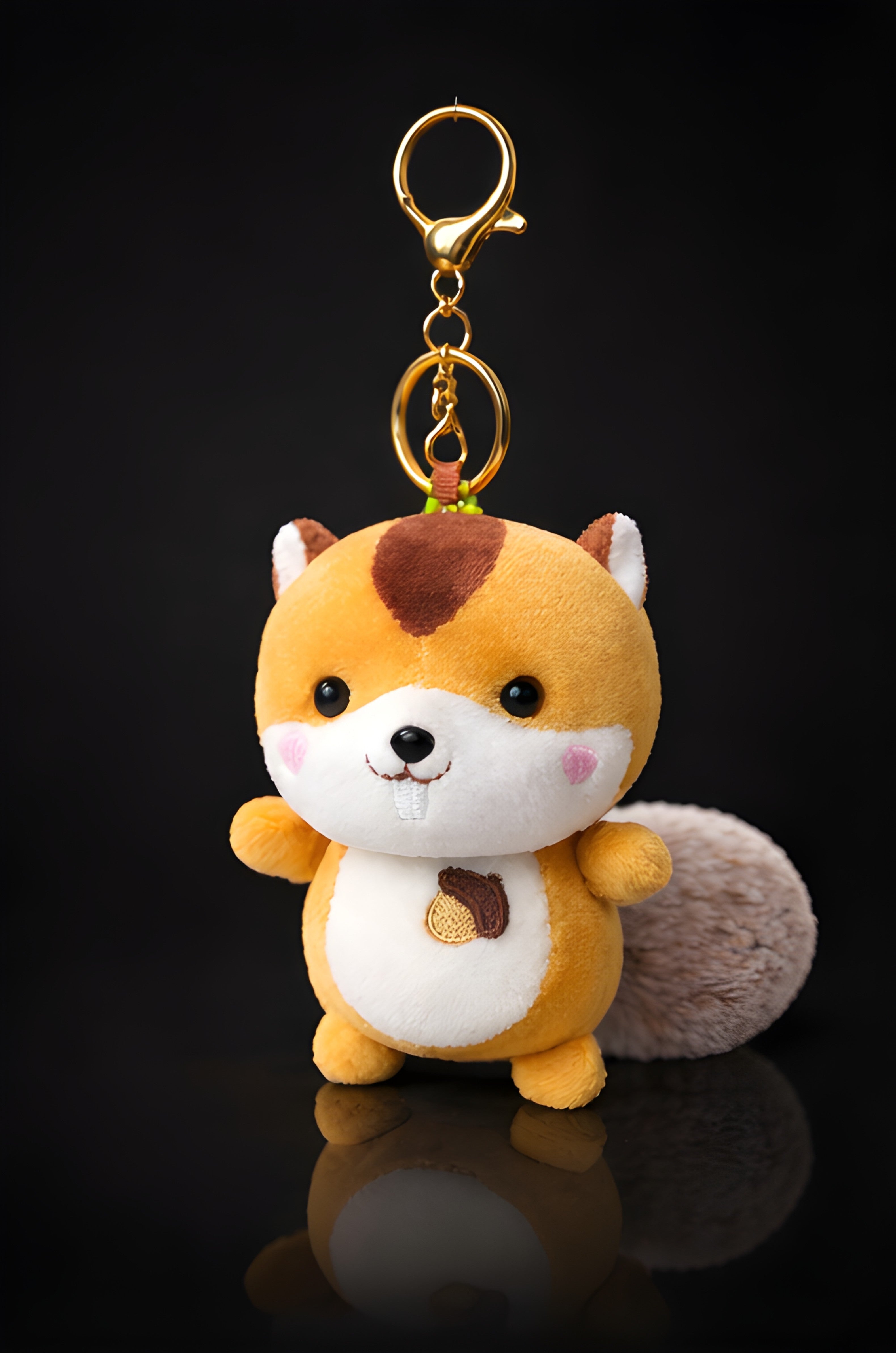 Nutty Golden Squirrel Plush Charm