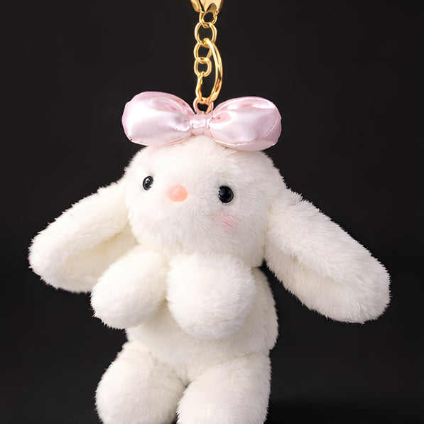 Ivory Bow Bunny Plush