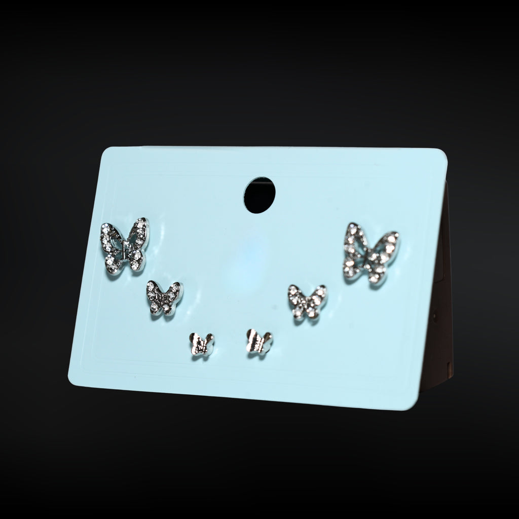 Crystal Butterfly Stud Set