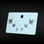 Crystal Butterfly Stud Set