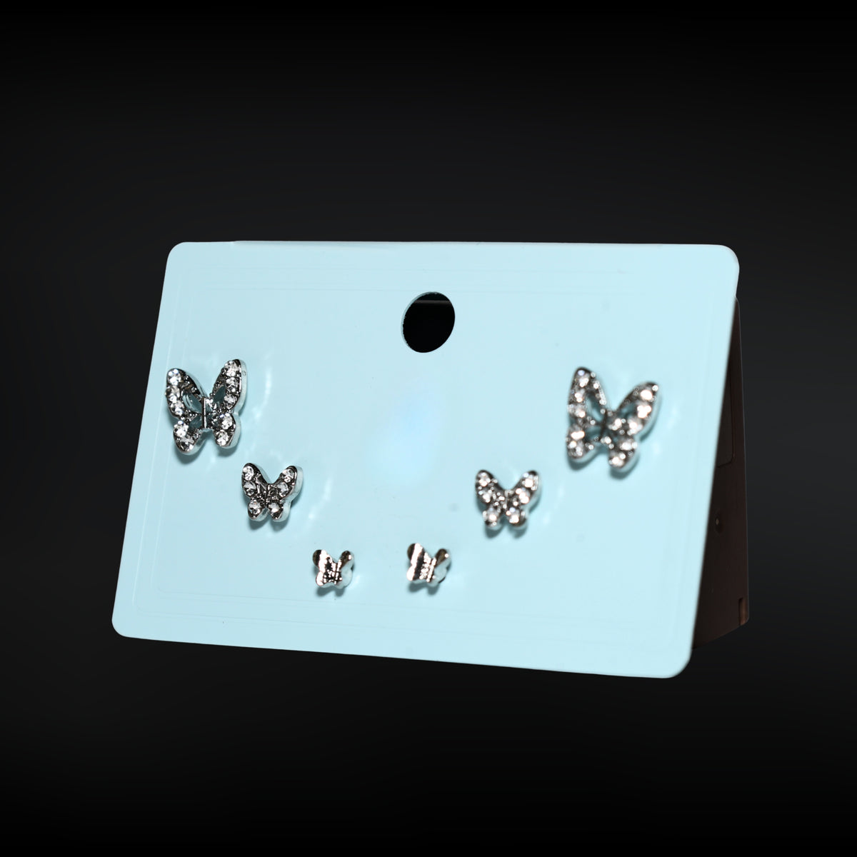 Crystal Butterfly Stud Set