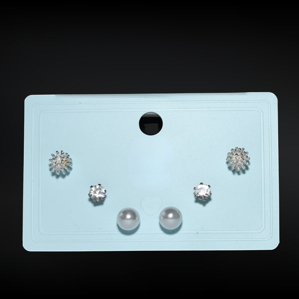 Silver Coral Stud Set