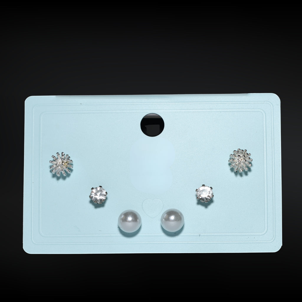 Silver Coral Stud Set