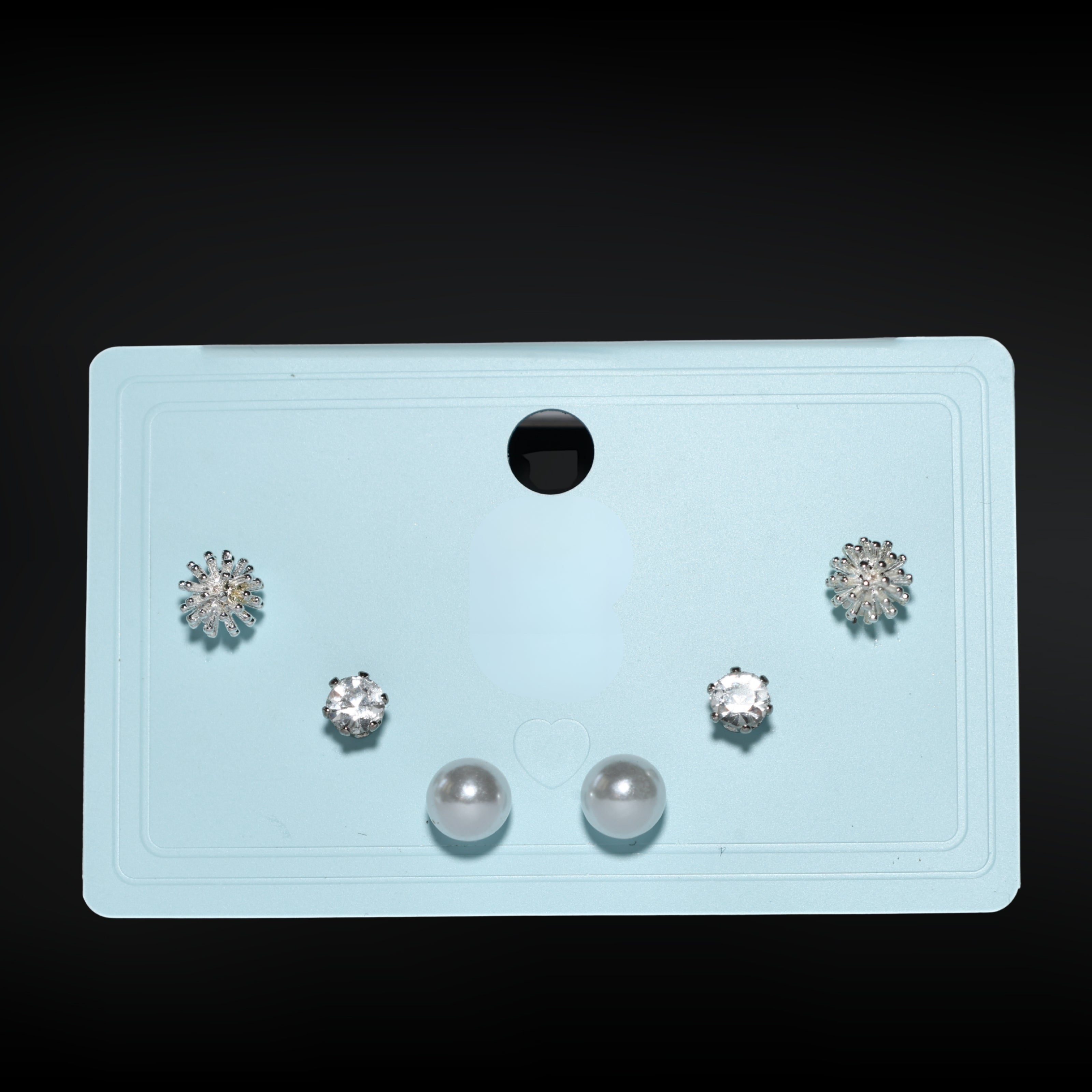 Silver Coral Stud Set