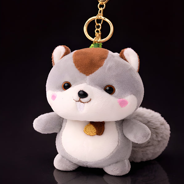 Nutty Grey Squirrel Plush Charm
