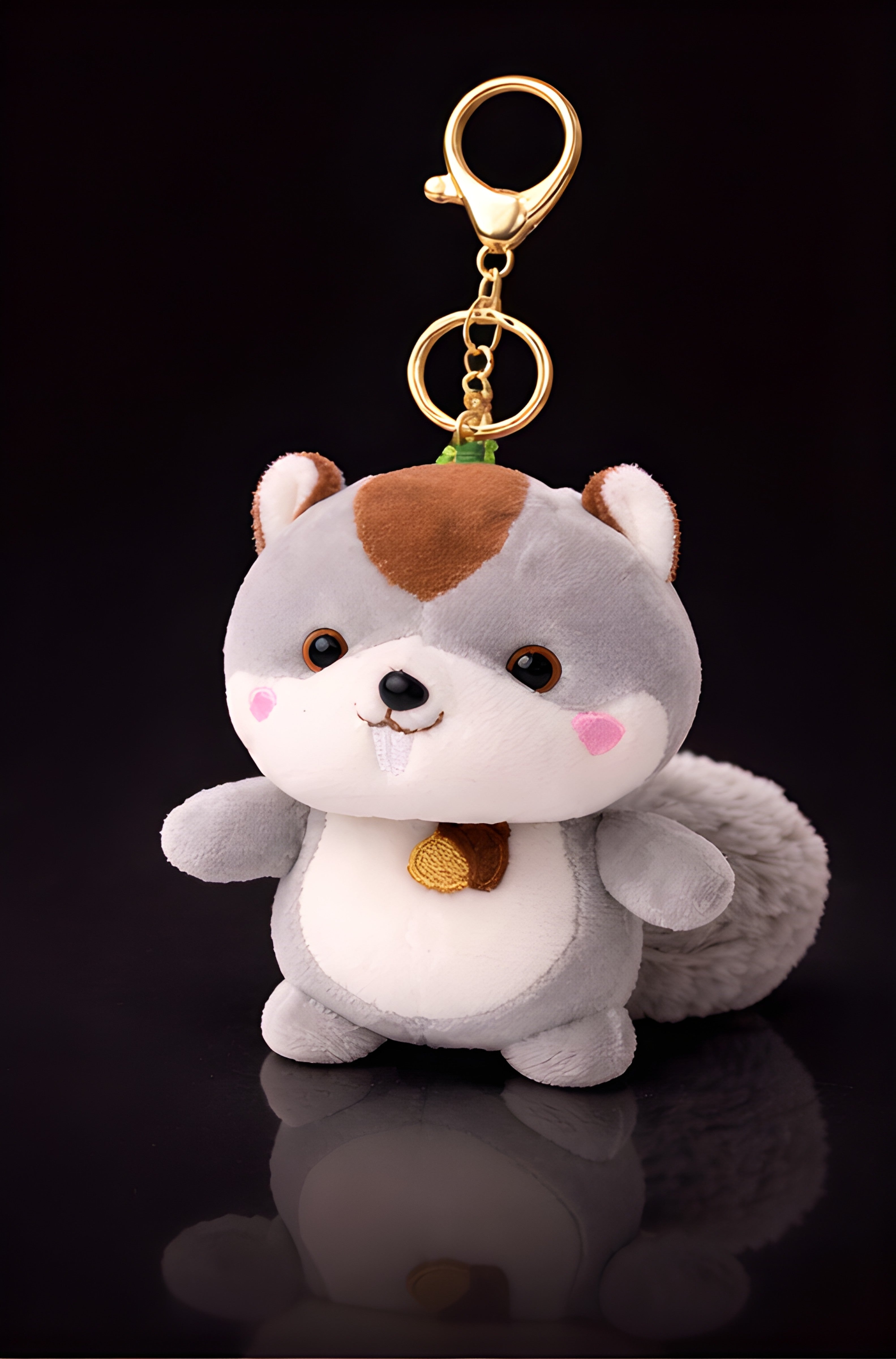 Nutty Grey Squirrel Plush Charm