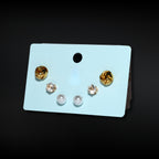 Golden Pearl Charm Stud Set