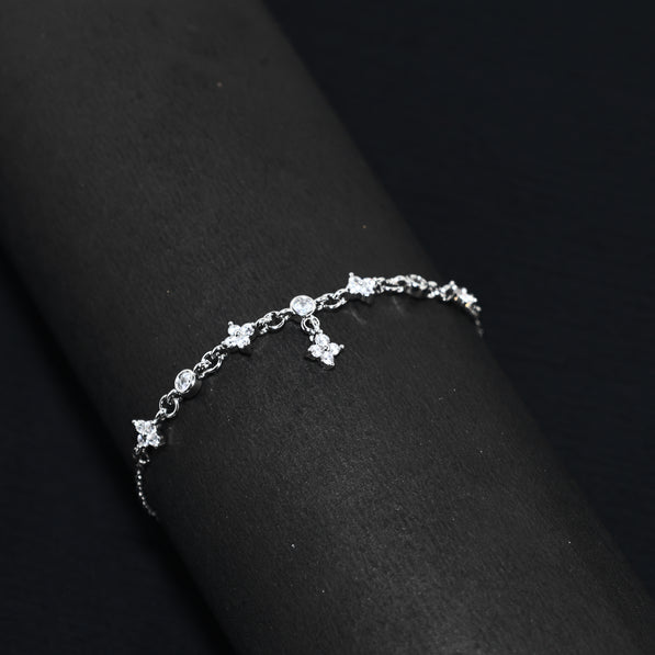 Silver Bloom Sparkle Bracelet
