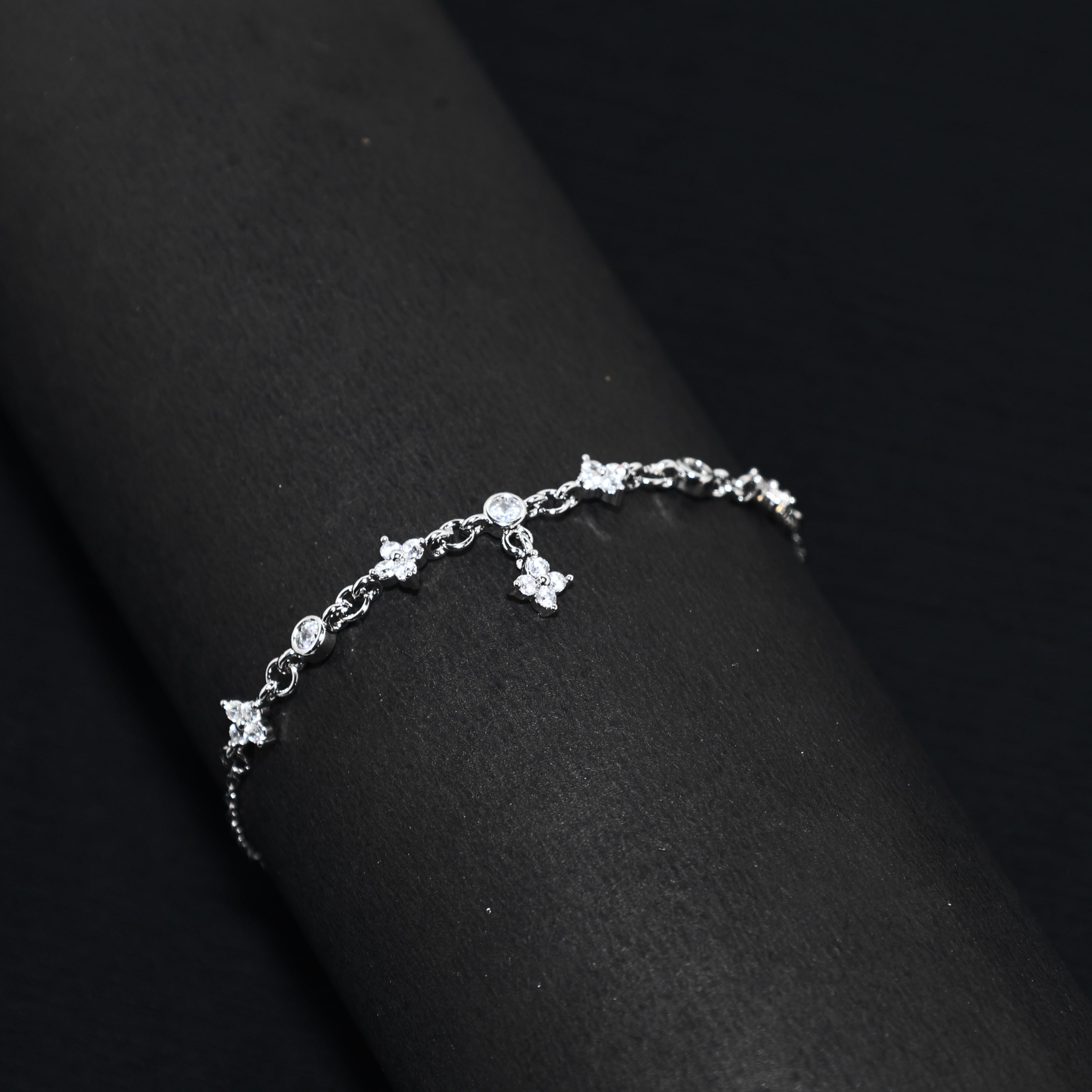 Silver Bloom Sparkle Bracelet