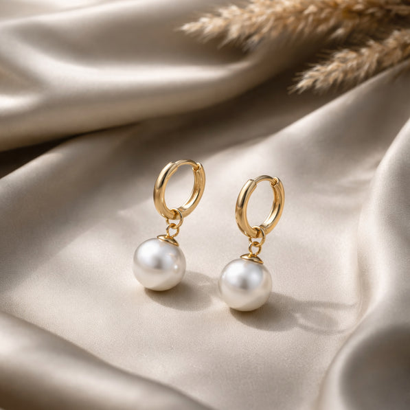 Pearl Hoop Earrings