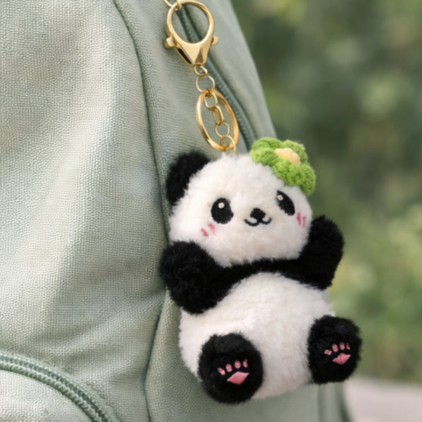 Panda Flower Clip Plush