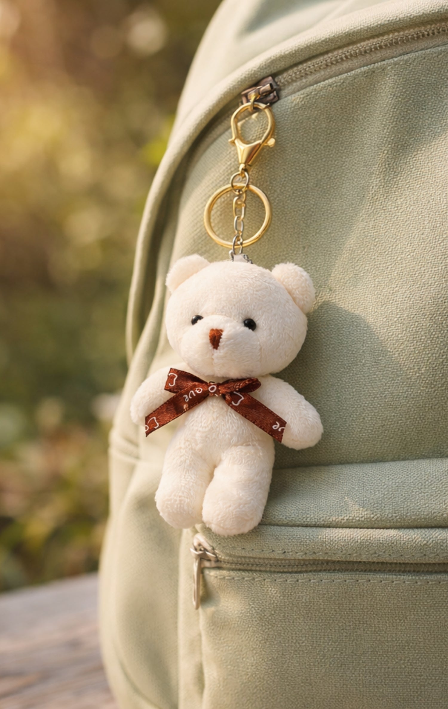 Mini Milky White Teddy Charm