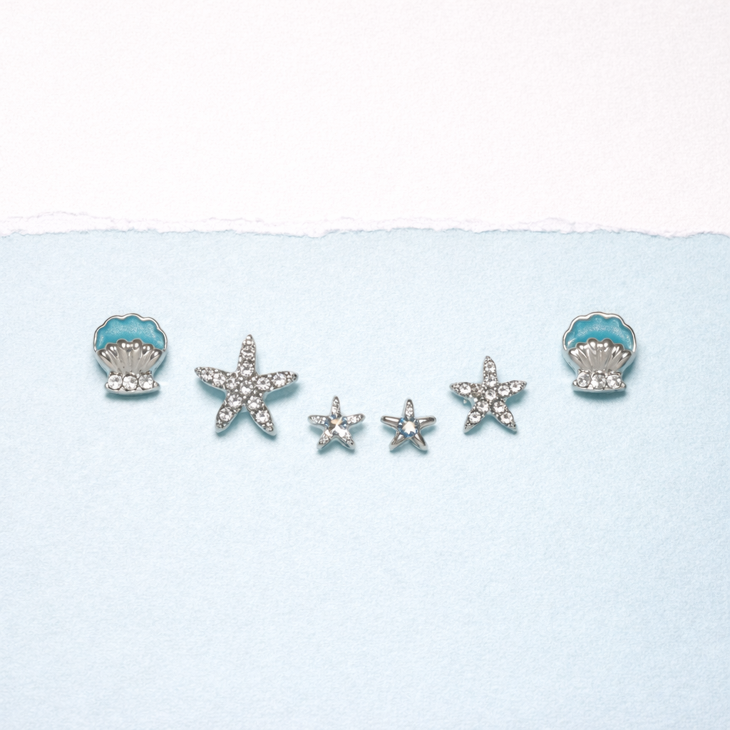Sea Sparkle Seashell Stud Set