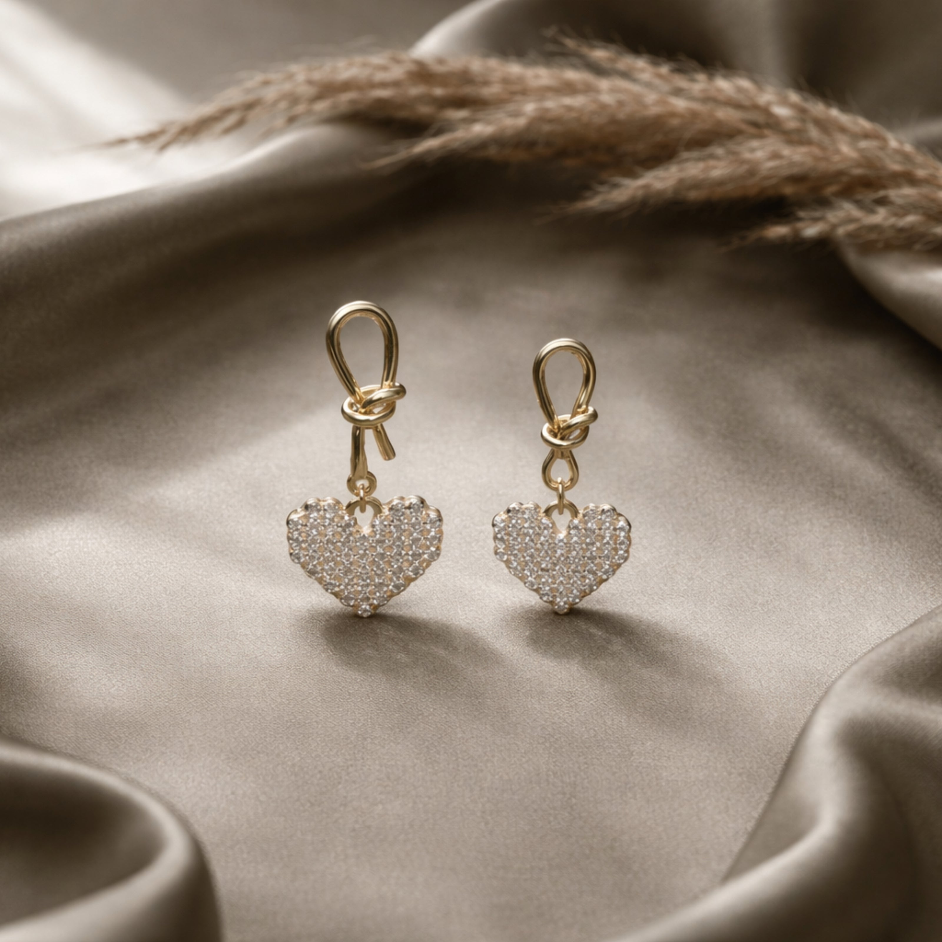 Heart Knot Dangle Earrings