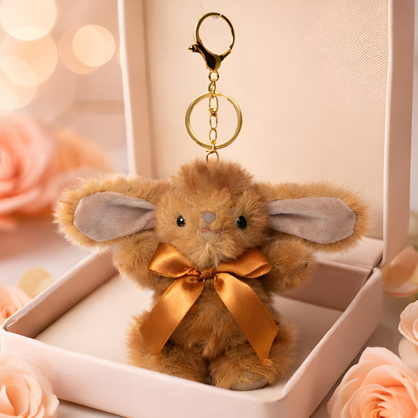 Fluffy Cocoa Brown Bunny Charm