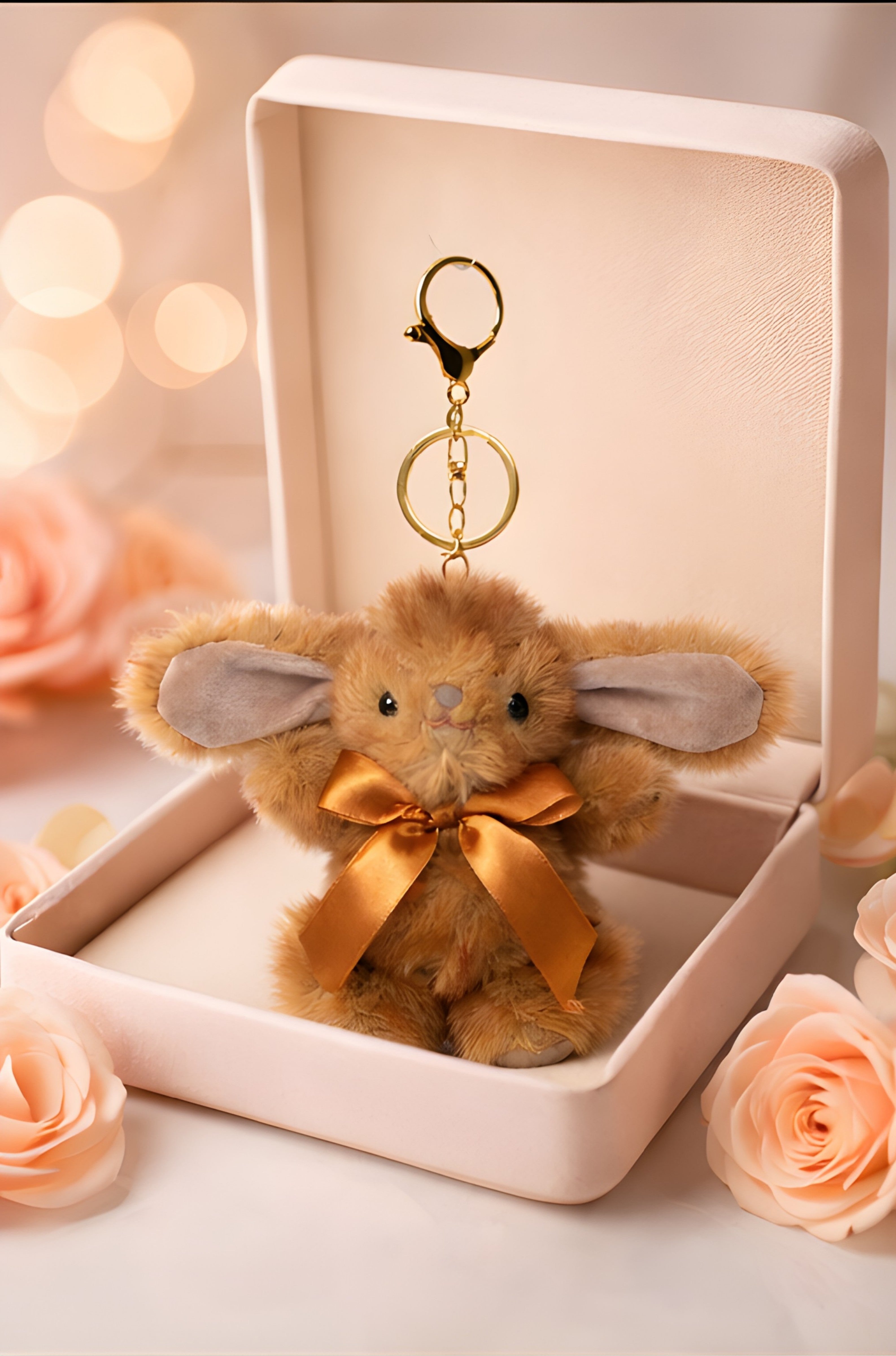 Fluffy Cocoa Brown Bunny Charm