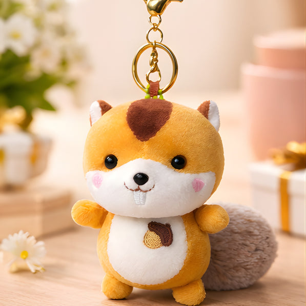 Nutty Golden Squirrel Plush Charm