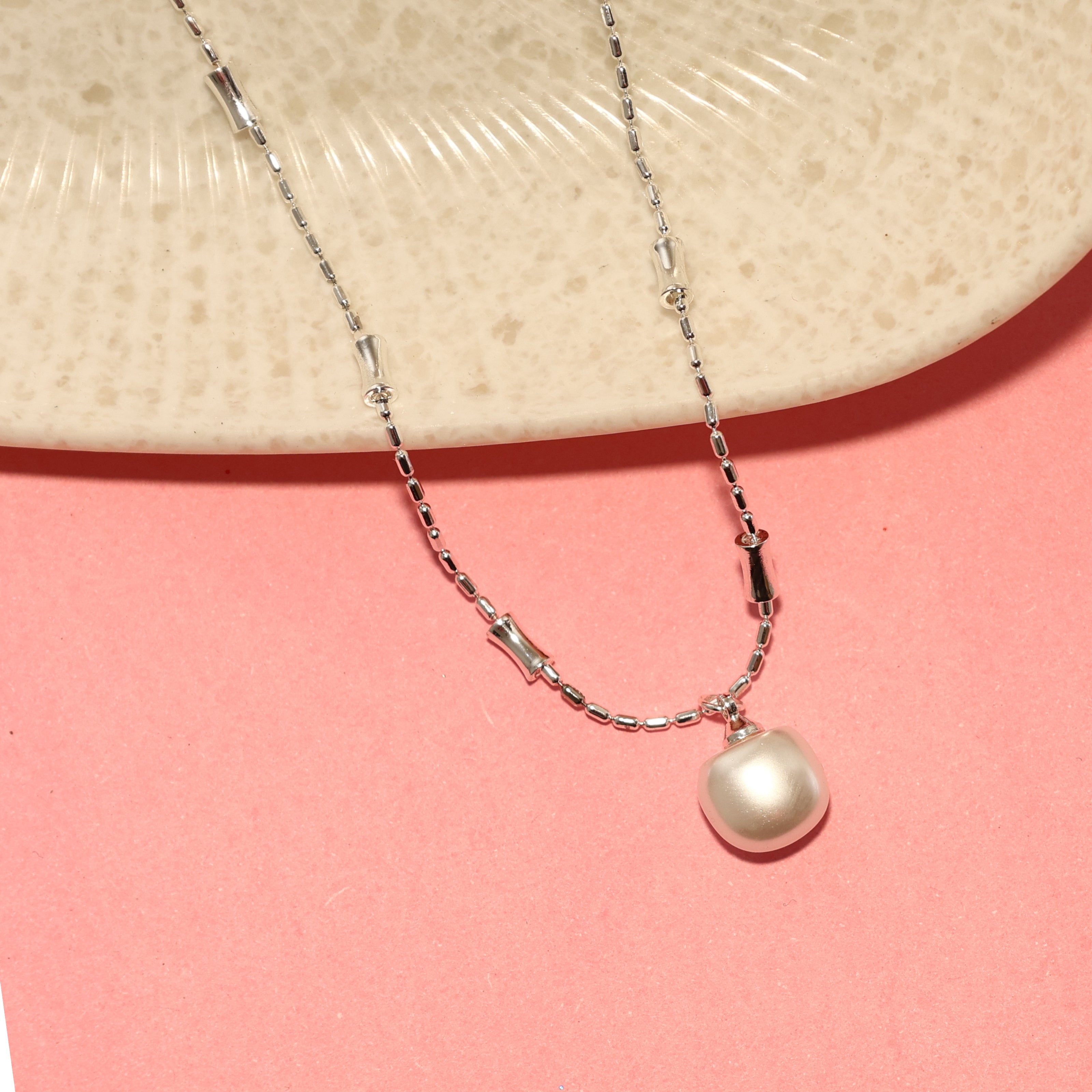 Silver Pearl Drop Earrings