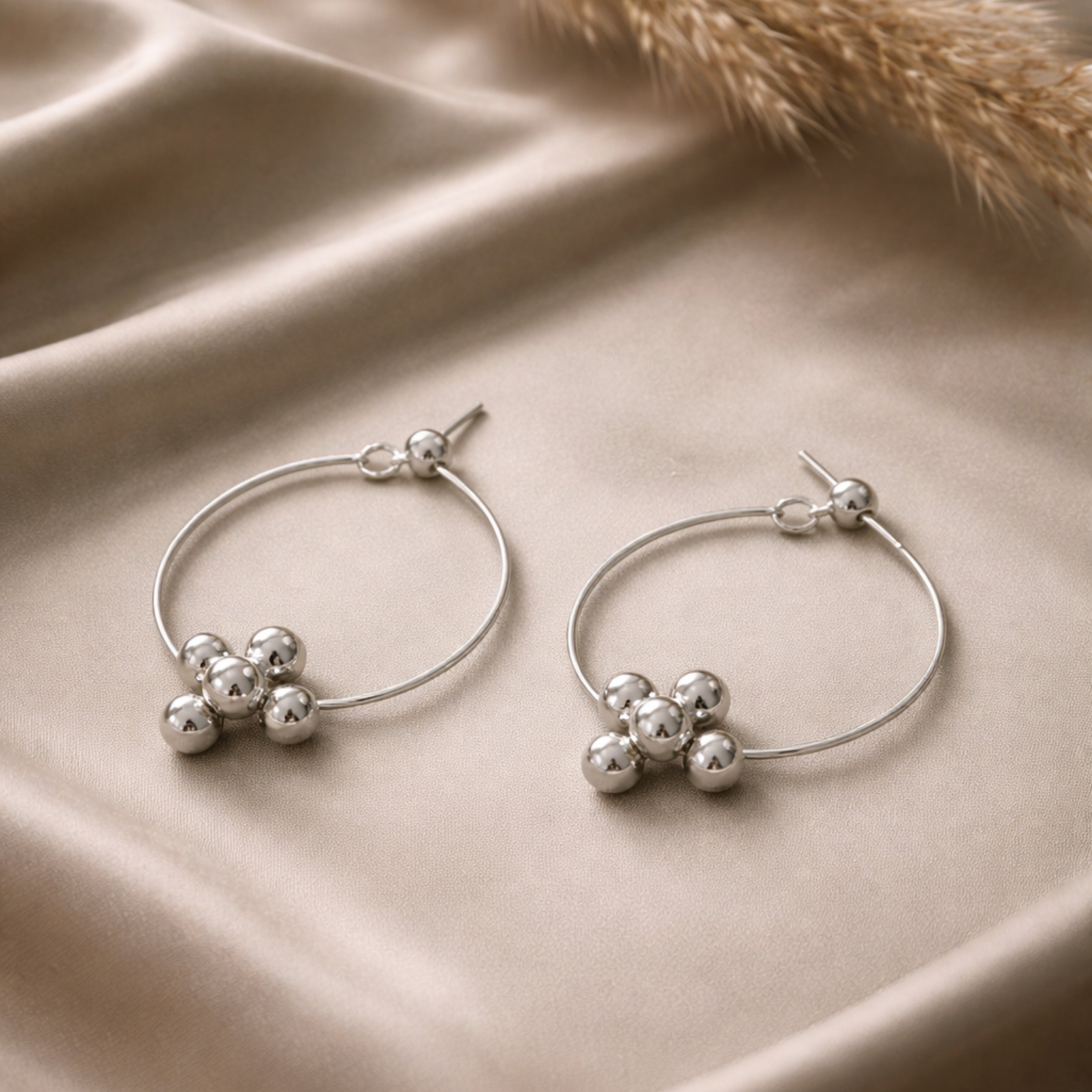 Cloud Cluster Hoop Earrings
