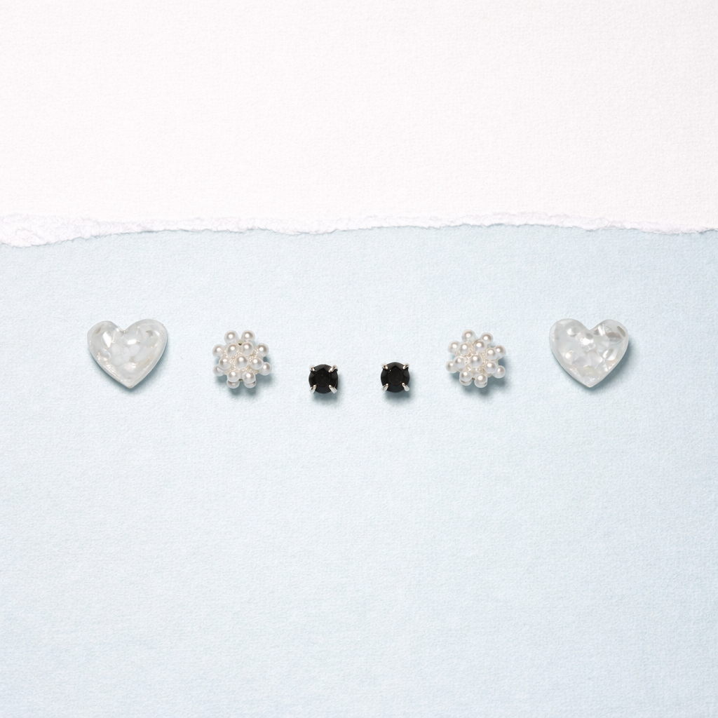 Heart Pearl Grace Stud Set
