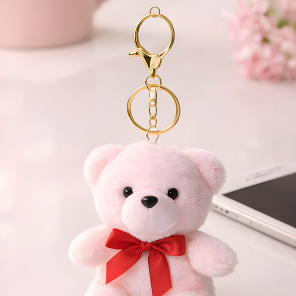 Pink Snowy Love Teddy Charm